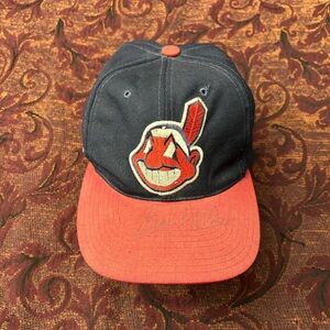 90s Bob Feller Signed Cleveland Indians Hat